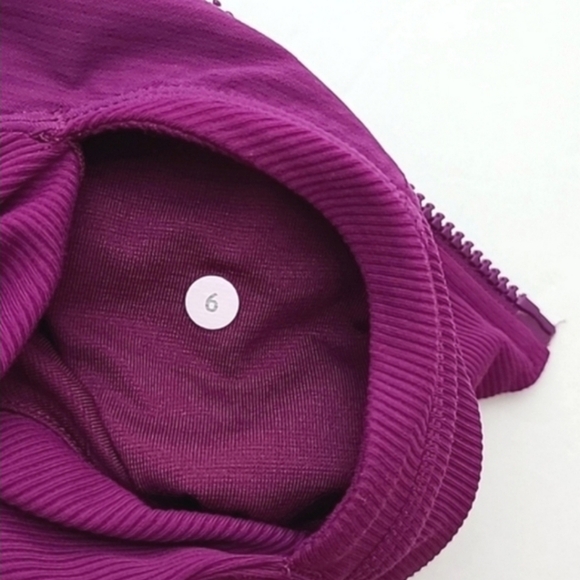 Lululemon In Flux Reversible Jacket Pink Purple Full Zip Hood Thumbholes Size 6 - Picture 12 of 15